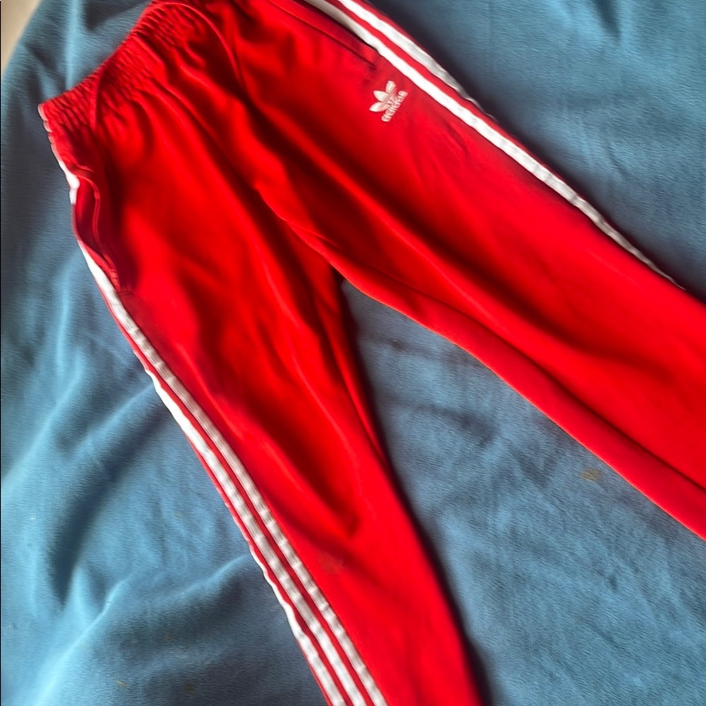 Adidas Mens Red Track Pants